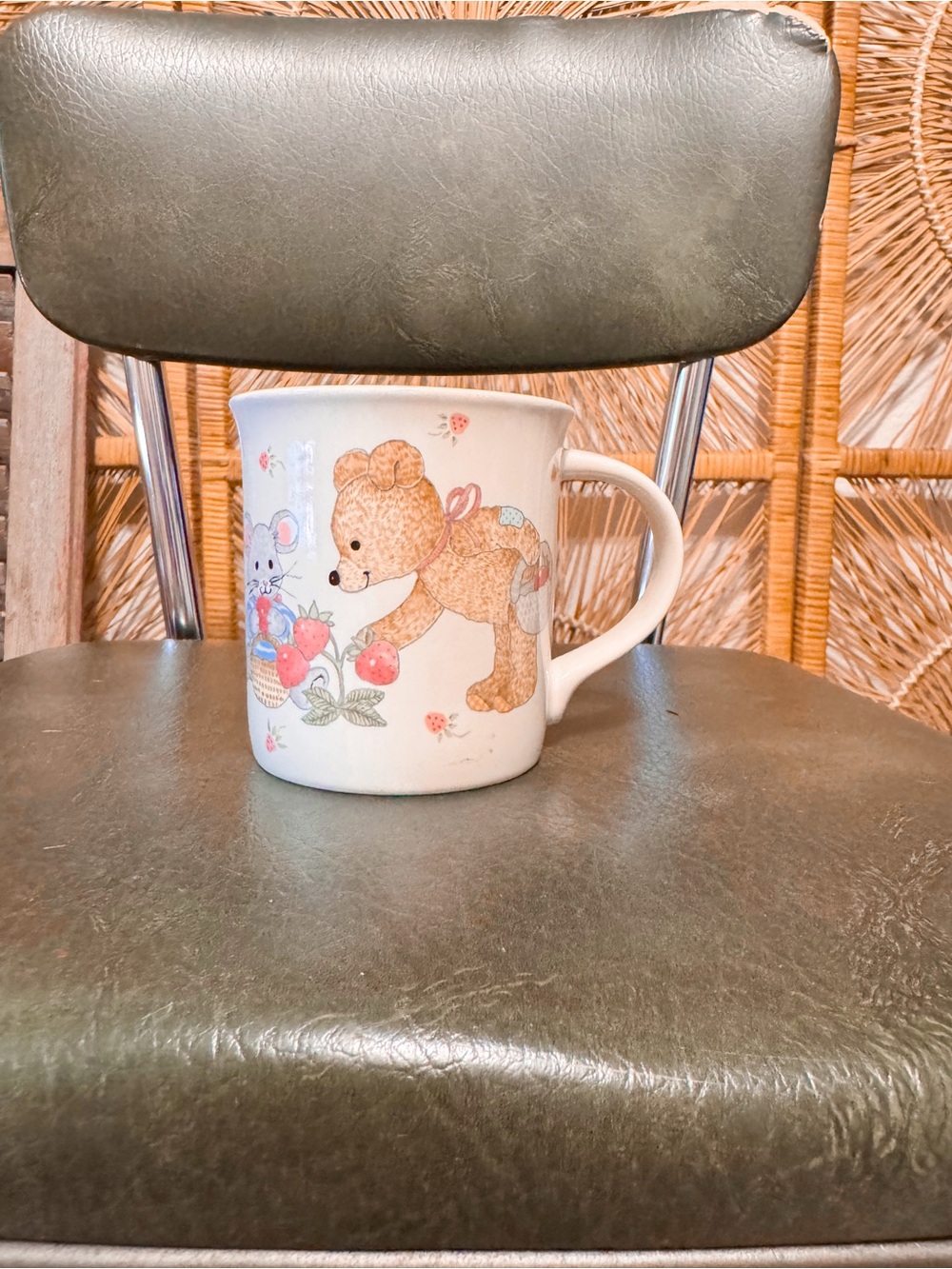 Vintage Bear Mouse Strawberry Mug